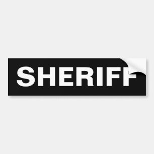 Coche SHERIFF - pegatina para el parachoques blanca del