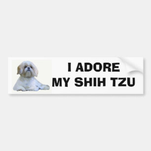 Coche Shih Tzu adoro a la pegatina para el parachoques