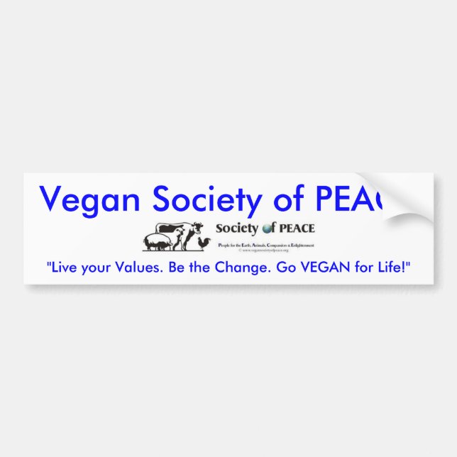 Coche Sociedad del vegano de la pegatina para el (Frente)