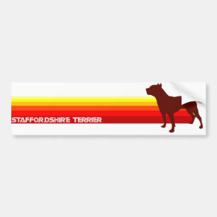 Coche Staffordshire Terrier con la pegatina para el