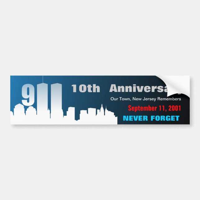 Coche Th del 9 /11 de septiembre de 11 - pegatina para (Frente)