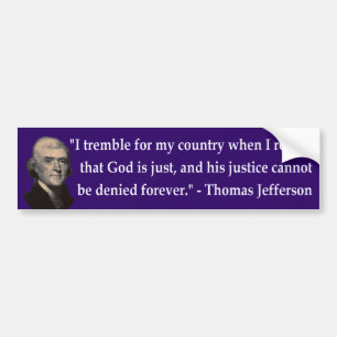 Coche Thomas Jefferson tiembla pegatina para el