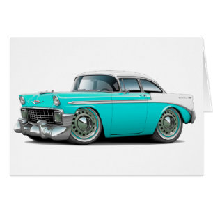 Coche Turquesa-Blanco 1956 de Chevy Belair