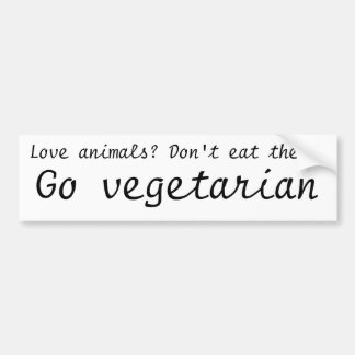 Coche Va la pegatina para el parachoques vegetariana