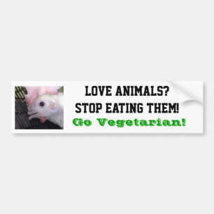 Coche Va la pegatina para el parachoques vegetariana de