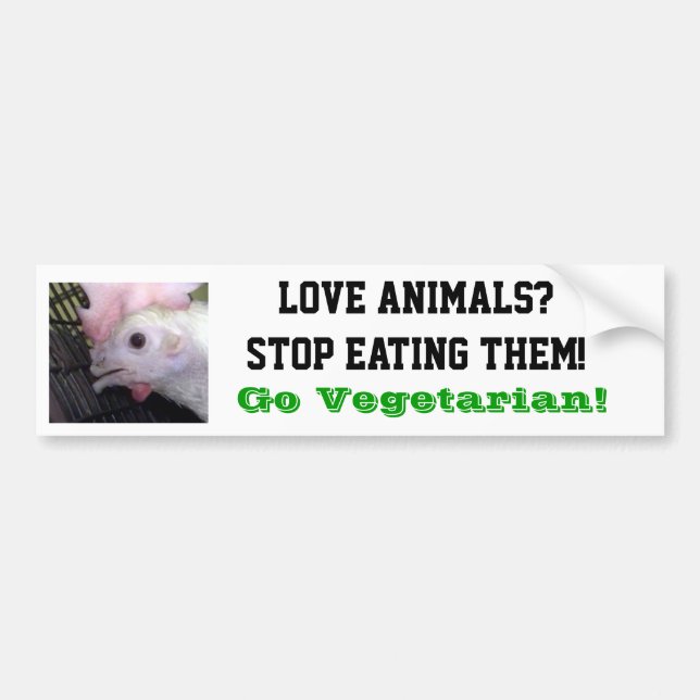 Coche Va la pegatina para el parachoques vegetariana de (Frente)