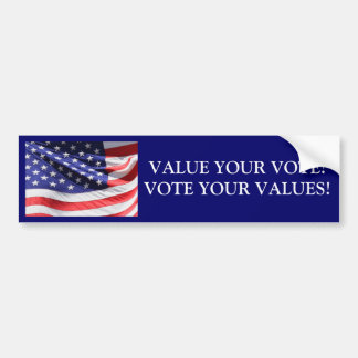 Coche ¡VALORE SU VOTO! ¡VOTE SUS VALORES! Pegatina para