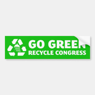 Coche Vaya verde, recicle al congreso - pegatina para el