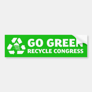 Coche Vaya verde, recicle al congreso - pegatina para el