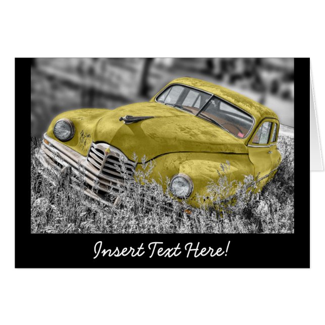 Coche viejo amarillo (Anverso (Horizontal))