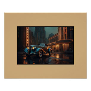Coche Vintage Art Deco en Póster de Arte de la Par