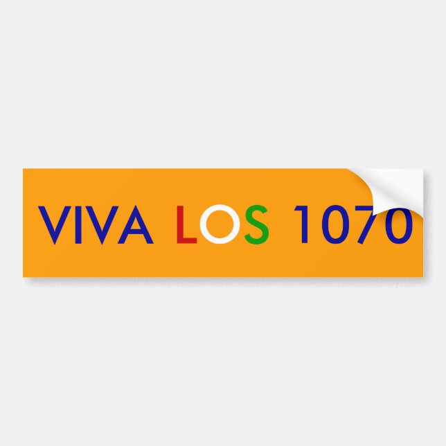 Coche Viva Los 1070, pegatina para el parachoques (Frente)