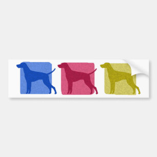 Coche Vizsla colorido siluetea a la pegatina para el