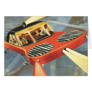 Coche volador futurista de ciencia ficción vintage