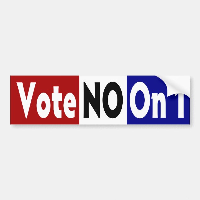 Coche Vote no en 1 pegatina para el parachoques (Frente)