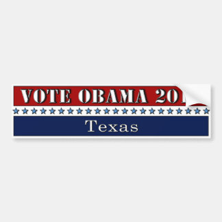 Coche Voto Obama 2012 Tejas - pegatina para el