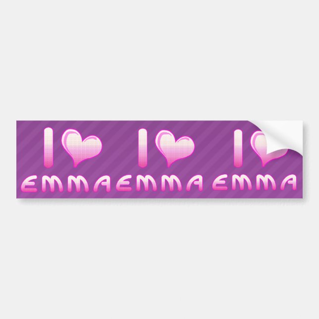 Coche yo ama/la pegatina para el parachoques de Emma del (Frente)