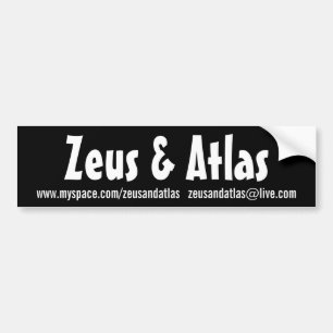 Coche Zeus negro y pegatina para el parachoques del