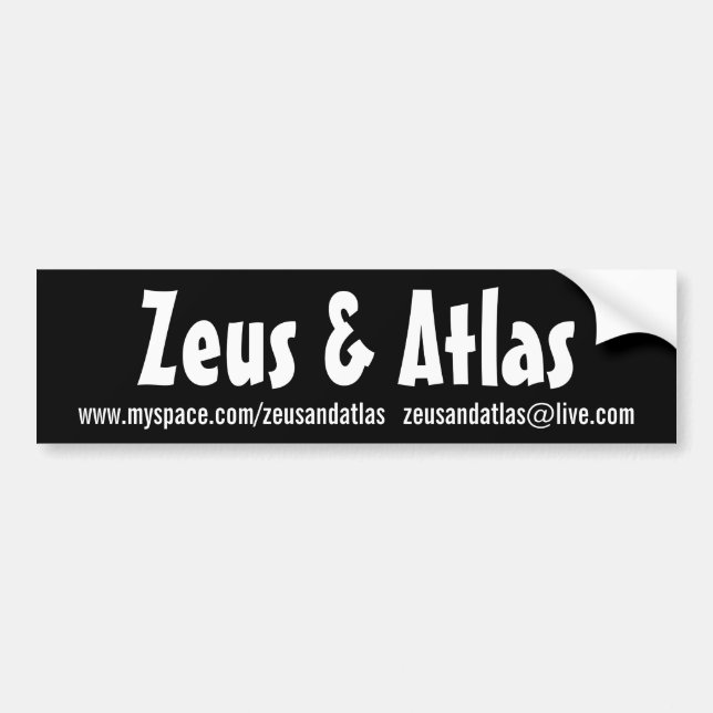 Coche Zeus negro y pegatina para el parachoques del (Frente)