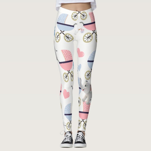 Cochecito de bebé Cigüeña Rosa y Azul Leggings de  (Anverso)