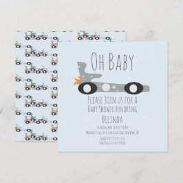 Coches de Carreras Retro Azul Baby Shower