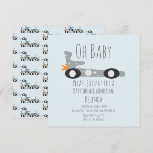 Coches de Carreras Retro Azul Baby Shower 
