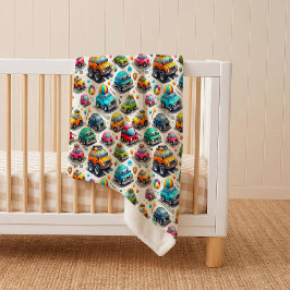 Coches de dibujos animados lindos Manta Sherpa aco