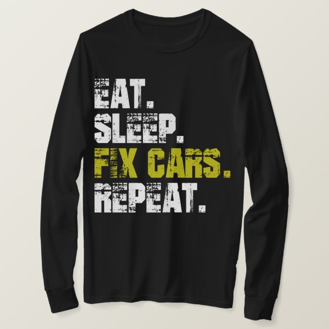 Coches De Fijación Del Sueño Repita Camiseta Mecán (Anverso del diseño)