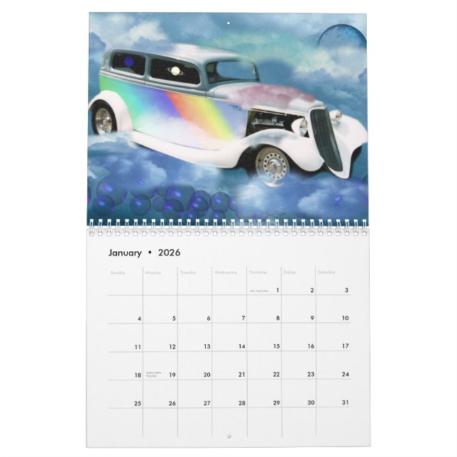 Coches en el calendario de las nubes por (Jan 2026)