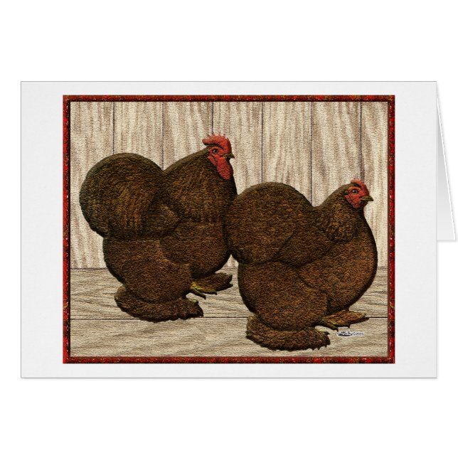 Cochins: Bantams rojos texturados (Anverso (Horizontal))