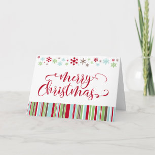 Cochitos de nieve y rayas, alegre Navidad en rojo