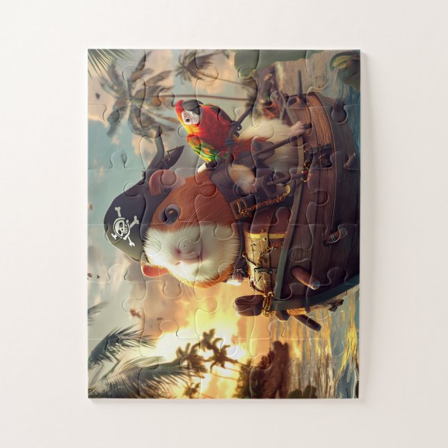 Cochon d'Inde Pirate à l'Aventure - Puzzle (Vertical)