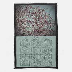 Cocina 2016 el calendario del paño de los pájaros