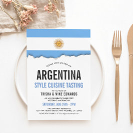 Cocina argentina| Invitación blanca con marca de F