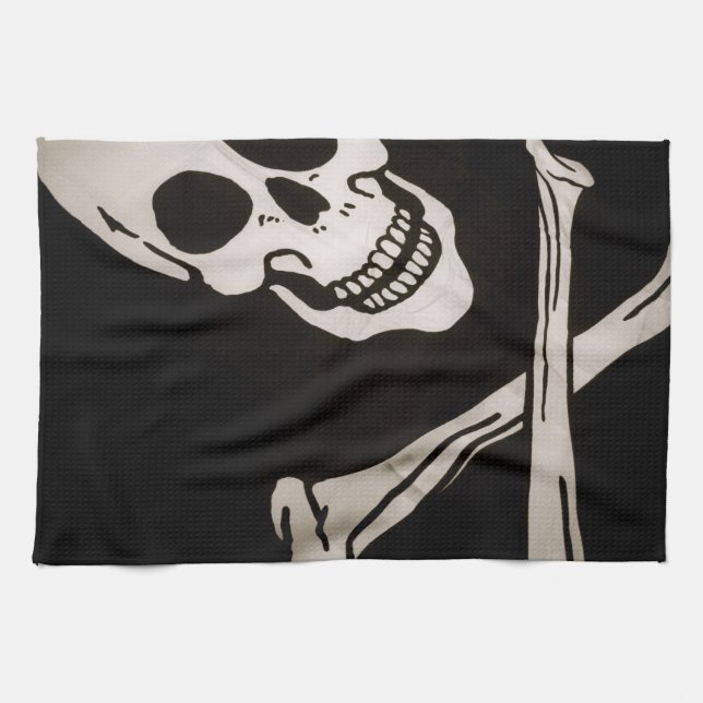 Cocina Bandera alegre 16" del paño del pirata de Rogelio (Horizontal)