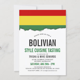 Cocina boliviana  Invitación blanca con marca de F