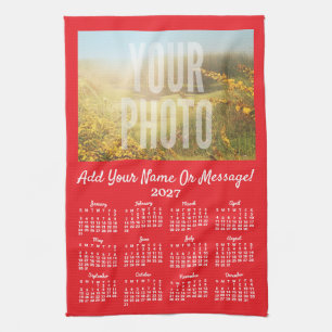 Cocina Calendario de paño de té con tu foto