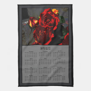 Cocina Calendario del paño de 2015 rosas del veneno