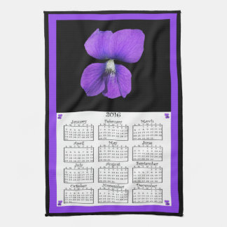 Cocina Calendario del paño de 2016 violetas