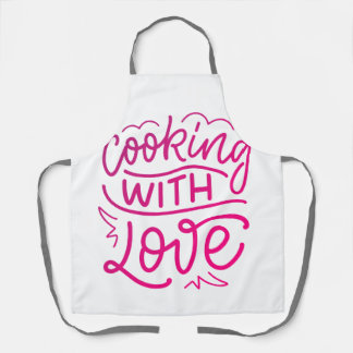 Cocina con delantales del amor