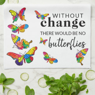 Cocina con mariposas suave y colorida Toalla