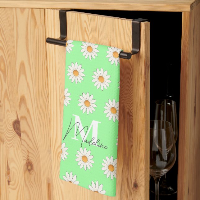 Cocina Daisy Floral Toalla - Agradable y Alegre (Pliegue de tercios)