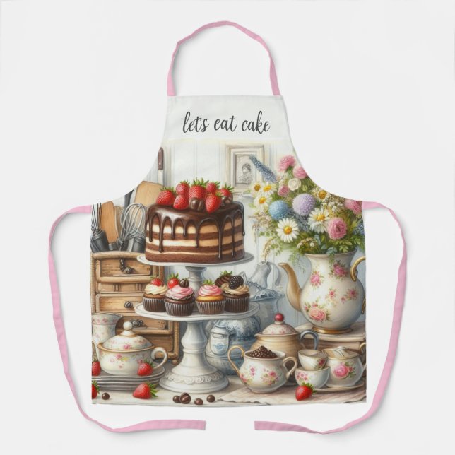 Cocina de Casa de Campo con Delantal de Estampado  (Anverso)