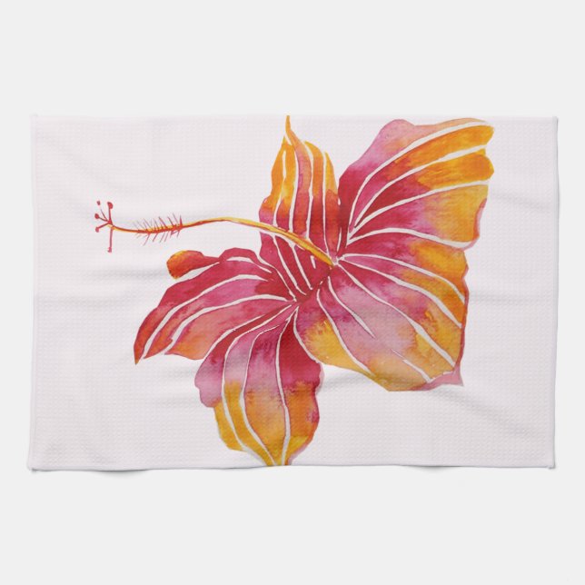 Cocina de flor hawaiana Hibiscus Toalla de 16" x 2 (Horizontal)