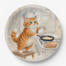 Cocina de gatito, platos de papel
