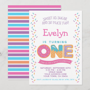 Cocina de helado de donut, invitaciones de cumplea