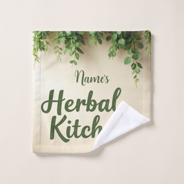 Cocina de hierbas rústicas personalizada toalla (Toallita)