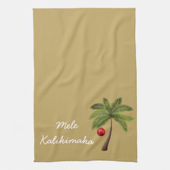 Cocina de vacaciones con toalla de Mele Kalikimaka (Vertical)