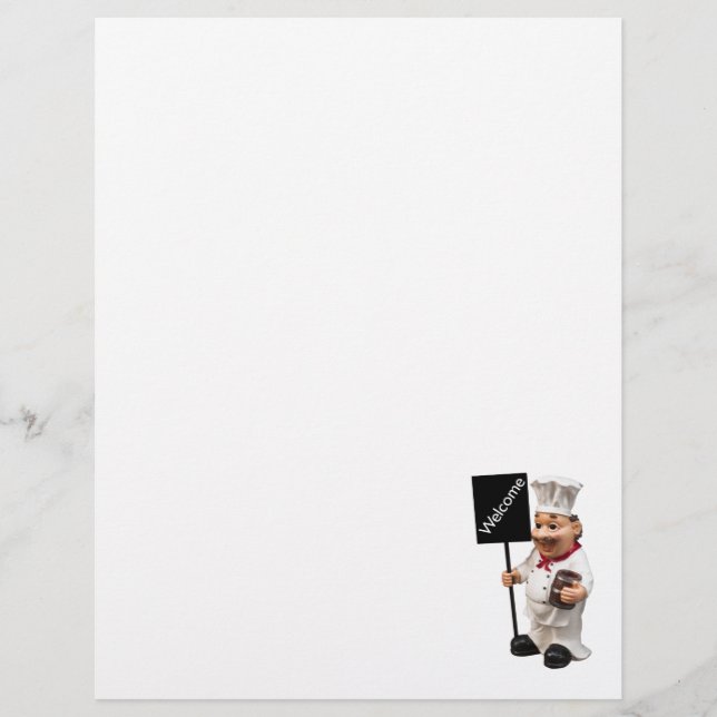 Cocina del chef - Tarjeta de menú BIENVENIDA (Anverso)