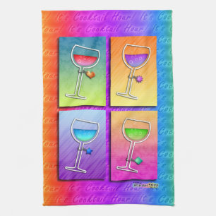 Cocina del VINO del arte pop - TOALLA de la barra